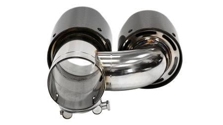 Exhaust Tip 101mmx2 enter 70mm Carbon Gloss Set