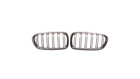 Grill BMW 5 F10 F11 podwójne żeberka Chrome & Black