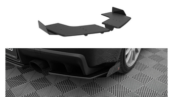 Splitter Mitsubishi Lancer EVO X Rear Side Street Pro Black-Red + Gloss Flaps