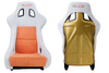Fotel sportowy SLIDE KS2 Premium White Orange Welur & Orange Glitter