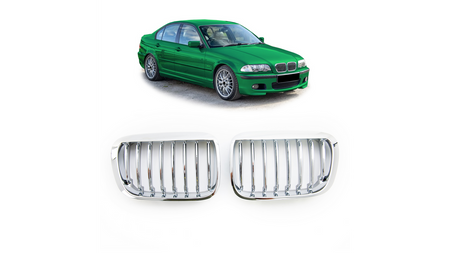 Grill BMW 3 E46 Compact pojedyncze żeberka Chrome