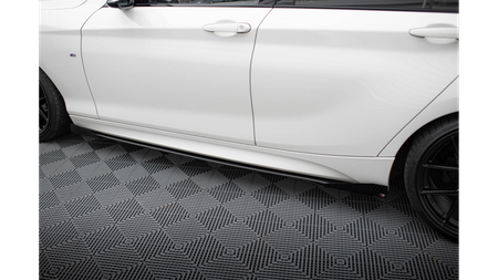 Diffuser BMW 1 F20 Side Skirts Racing v.2 Black + Gloss Flaps