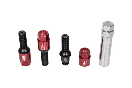 Śruby do kół D1Spec Heptagon 2w1 Stal 14x1,5 Czerwone