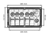 Switch panel ALU, ON-OFFx5, 1xGZ, BA 3x5A 2x10A 1x15A IP68