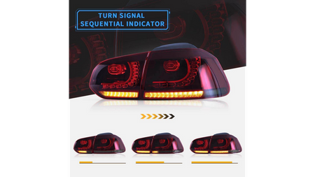 Lampy Volkswagen Golf VI Tył Dynamic LED Red