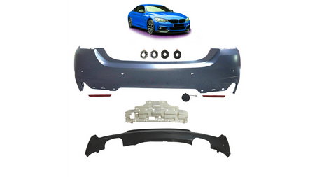 Sport Bumper Rear PDC With Diffuser suitable for BMW 4 (F32) Coupe (F33) Convertible (F36) Gran Coupe 2013-2021