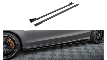 Diffuser Mercedes-Benz C W205 C63 Facelift Side Skirts Street Pro Black + Gloss Flaps