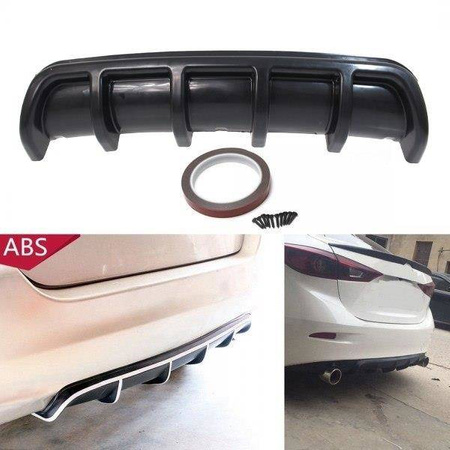 Universal Car Rear Bumper Diffuser Black