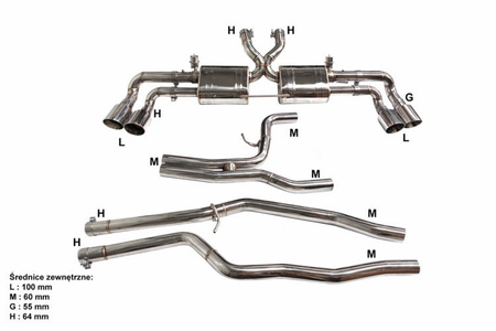 CatBack Exhaust System Porsche Cayenne 958.2 3.0T/3.6T 15-17 Active