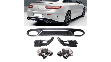 Diffuser Mercedes-Benz E C238 A238 Rear with Pipes chrome