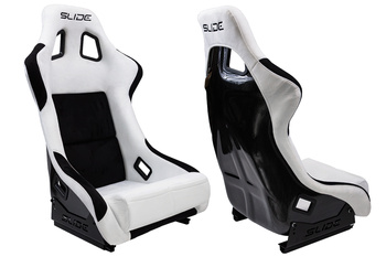 Fotel sportowy SLIDE KS2 Premium White & Black Welur Carbon