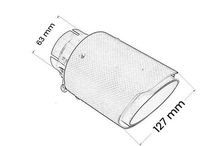 Exhaust Tip 127mm enter 63mm Carbon Gloss