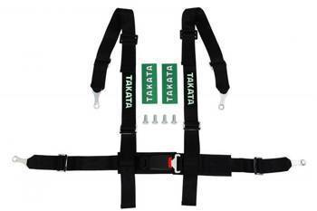 Racing seat belts 4p 2" Black Takata Replica