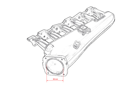 Intake manifold Nissan RB20 with throttle body and fuel rail