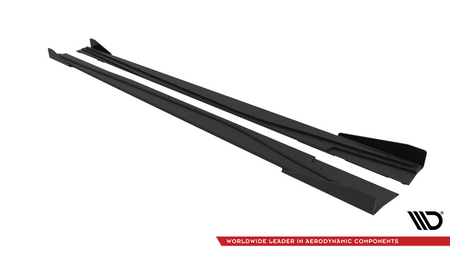 Diffuser Mercedes-Benz A W176 Facelift Side Skirts Street Pro Black + Gloss Flaps