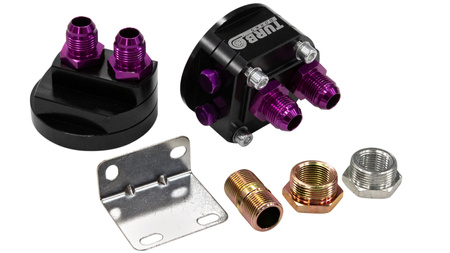 Podstawa Adapter relokator filtra Oleju TurboWorks AN10 Czarny