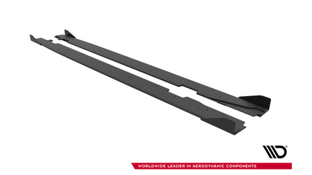 Dokładka Audi A5 F5 Sportback Facelift Progi Street Pro Black-Red + Gloss Flaps