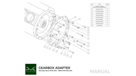 Gearbox Adapter Plate Mercedes-Benz V8 M156 - Manual BMW (M50-M57)