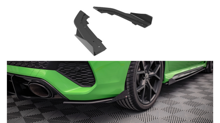 Splitter Audi RS3 8Y Tył Boczne Street Pro Black + Gloss Flaps