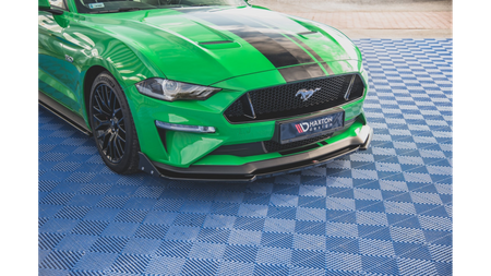 Splitter Ford Mustang VI GT Facelift przód v.2 + flaps Gloss Black