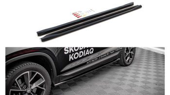 Dokładki Progów Skoda Kodiaq Mk1 Facelift Gloss Black