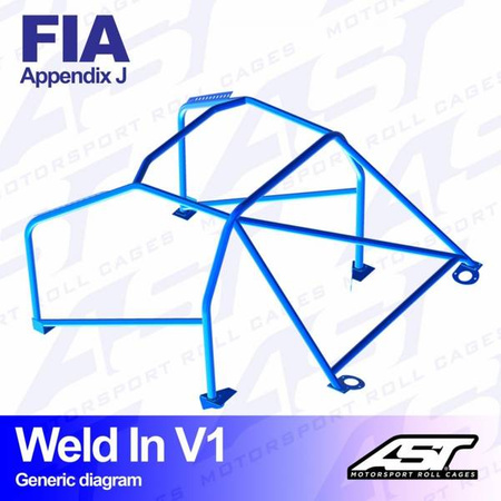 Roll Cage BMW (E28) 5-Series 4-doors Sedan RWD WELD IN V1