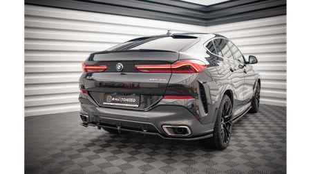 Splitter BMW X6 G06 M-Pack Tył Środkowy z Dyfuzorem v.2 Gloss Black