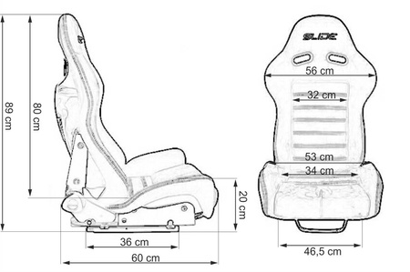 Racing seat SLIDE X3 suede Black L