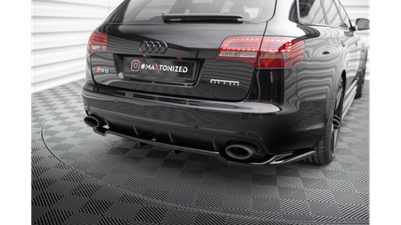 Splitter Audi RS6 C6 Tył Środkowy z Dyfuzorem Gloss Black