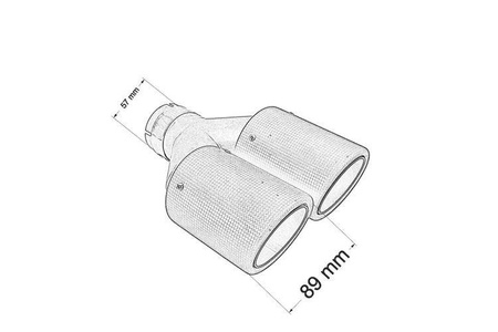 Końcówka tłumika 89mmx2 wejście 57mm Carbon Mat