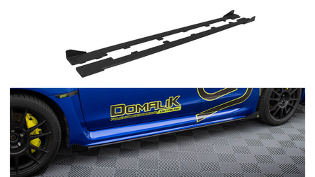 Diffuser Subaru WRX STI Side Skirts Street Pro Black-Red + Gloss Flaps