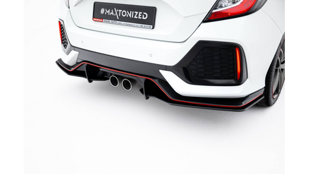 Splitter Honda Civic Sport Mk 10 Rear Side Street Pro Black-Red
