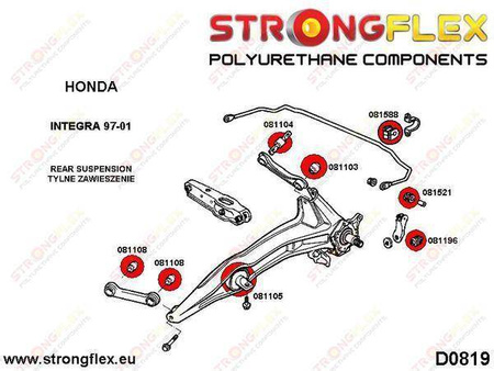 Rear anti roll bar bush