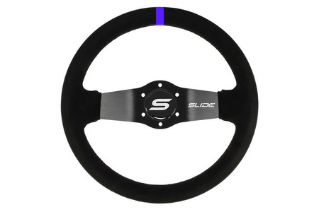 Steering wheel SLIDE 350mm offset:90mm Suede Purple Strip