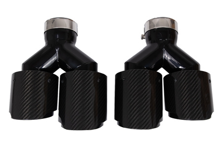 Exhaust Tip 101mmx2 enter 76mm Carbon Gloss Set