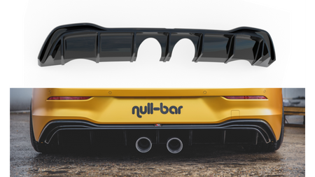 Diffuser Volkswagen Golf 8 Rear with exhaust R32 Look Gloss Black