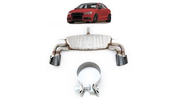 Exhaust Muffler Silencer Black suitable for AUDI A3 (8V) Saloon 2017-2019