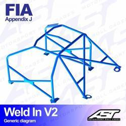 Roll Cage OPEL Calibra 3-doors Coupe 4X4 WELD IN V2