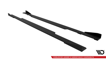 Diffuser BMW 2 G42 Side Skirts Street Pro Black-Red + Gloss Flaps