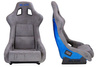 Racing seat SLIDE KS2 Premium Grey Welur & Blue Glitter