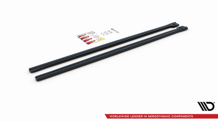 SIDE SKIRTS DIFFUSERS FIAT 500 ABARTH MK1 FACELIFT Gloss Black