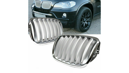 Grill BMW X6 E71 E72 X5 E70 pojedyncze żeberka Matt Silver