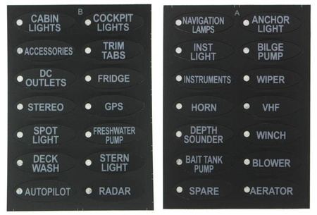 Switch Panel 12V SPST/ON-OFFx5, 2xUSB, 3B 15A IP68