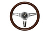 Steering wheel 350mm Wood Silver