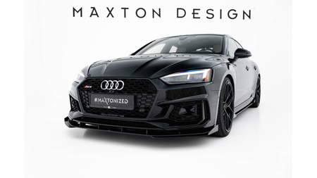 Splitter Audi RS5 F5 Przód Street Pro Black-Red + Gloss Flaps