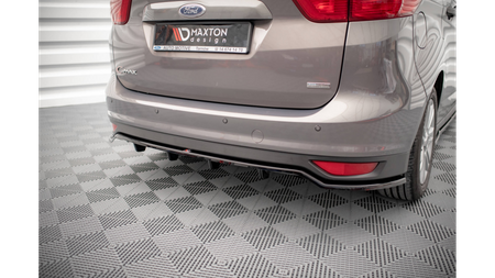 Splitter Ford C-Max II Rear Central with Diffuser Gloss Black