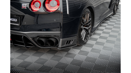 Splitter Nissan GTR R35 Facelift Rear Side Street Pro Black-Red