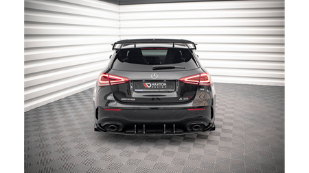 Dokładka Mercedes-Benz A35 AMG Aero Pack W177 Zderzak Tył Black + Gloss Flaps