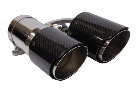 Końcówka tłumika 89mmx2 wejście 76mm Carbon Gloss Zestaw