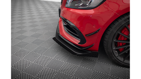 Splitter Mercedes-Benz A W176 Facelift Przód Pro + flaps Black-Red